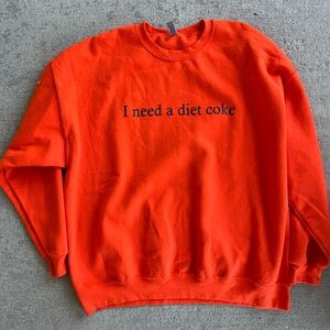 I need a Diet Coke orange Halloween crewneck sweatshirt fleece